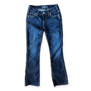 Silver Jeans Women’s Frances 18” Bootcut Dark Wash Jeans, Size 26